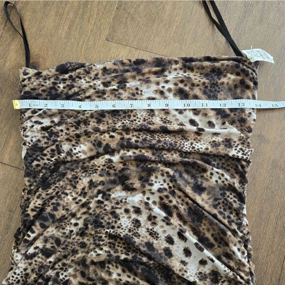 Velvet strapless Leopard mini dress size M New - Picture 6 of 7